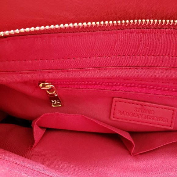 NWT - Badgley Mischka - Vegan Leather Red Purse Bag Tote - GREAT for Holidays! - Picture 13 of 14